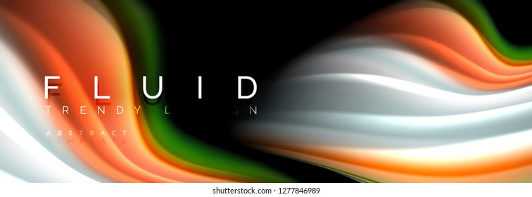 Fluid wave line background or pattern. Geometric technology abstract background. Movement effect. Vector illustration