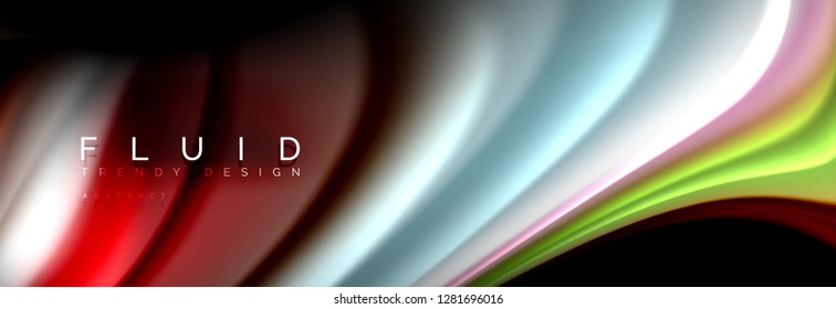Fluid wave line background or pattern. Geometric technology abstract background. Movement effect. Vector illustration
