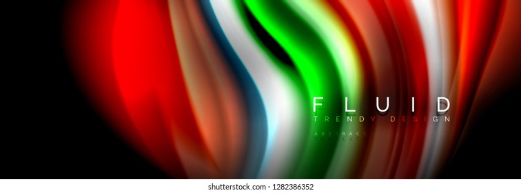 Fluid wave line background or pattern. Geometric technology abstract background. Movement effect. Vector illustration