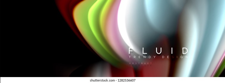 Fluid wave line background or pattern. Geometric technology abstract background. Movement effect. Vector illustration