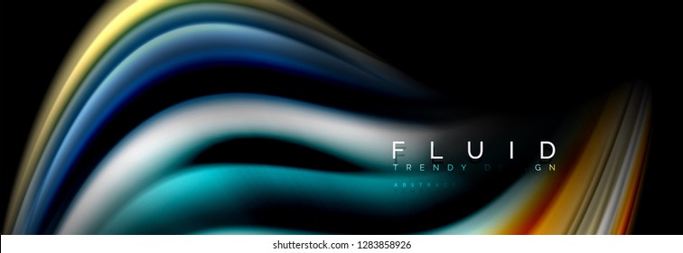 Fluid wave line background or pattern. Geometric technology abstract background. Movement effect. Vector illustration