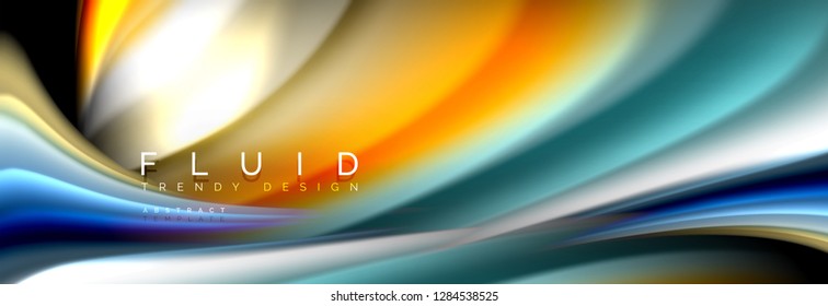 Fluid wave line background or pattern. Geometric technology abstract background. Movement effect. Vector illustration
