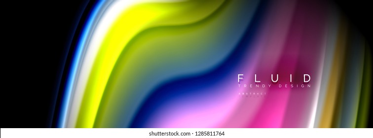 Fluid wave line background or pattern. Geometric technology abstract background. Movement effect. Vector illustration