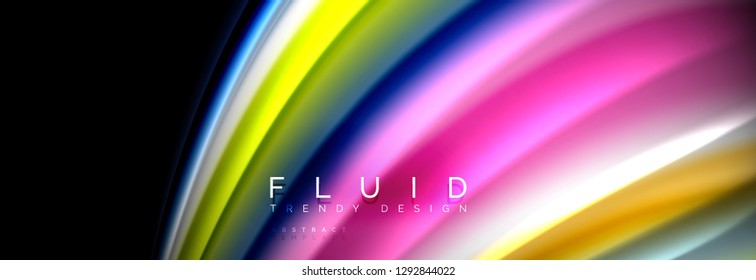 Fluid wave line background or pattern. Geometric technology abstract background. Movement effect. Vector illustration