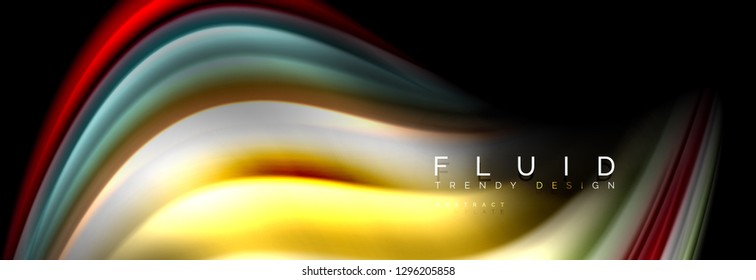 Fluid wave line background or pattern. Geometric technology abstract background. Movement effect. Vector illustration