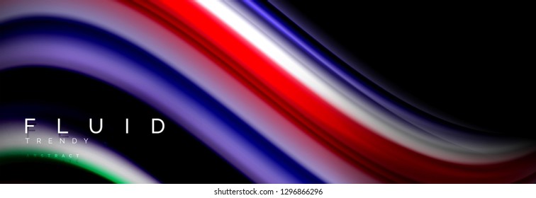 Fluid wave line background or pattern. Geometric technology abstract background. Movement effect. Vector illustration