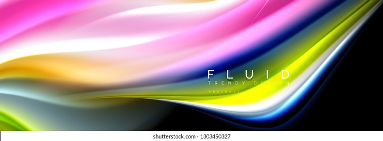 Fluid wave line background or pattern. Geometric technology abstract background. Movement effect. Vector illustration