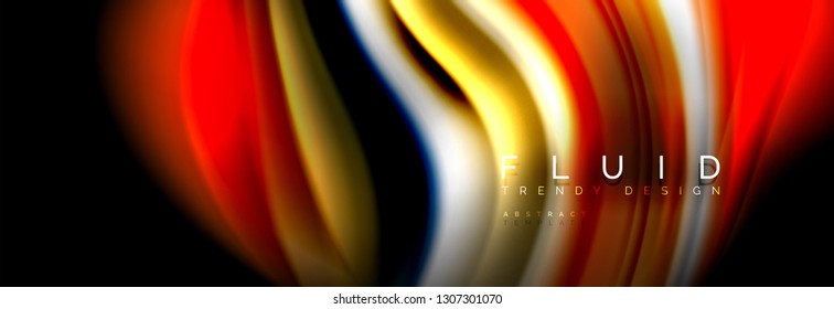 Fluid wave line background or pattern. Geometric technology abstract background. Movement effect. Vector illustration