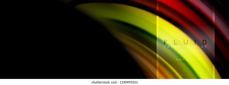 Fluid wave line, color vector background
