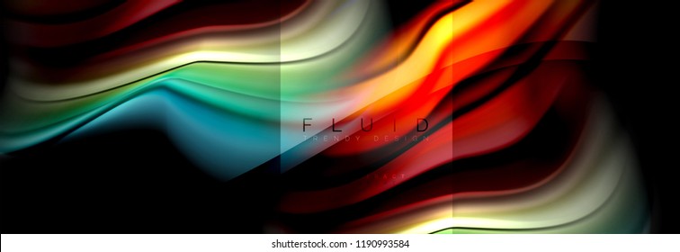 Fluid wave line, color vector background