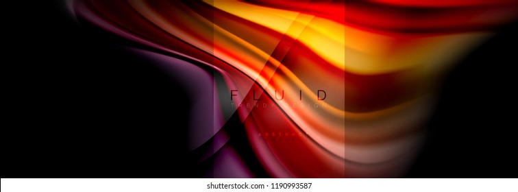 Fluid wave line, color vector background