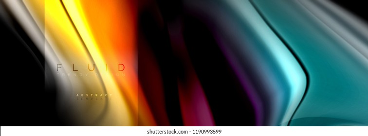 Fluid wave line, color vector background