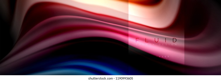 Fluid wave line, color vector background