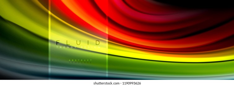 Fluid wave line, color vector background