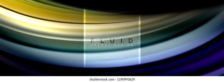Fluid wave line, color vector background