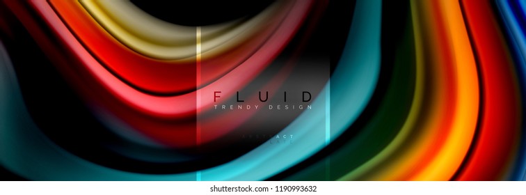 Fluid wave line, color vector background