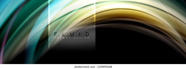 Fluid wave line, color vector background