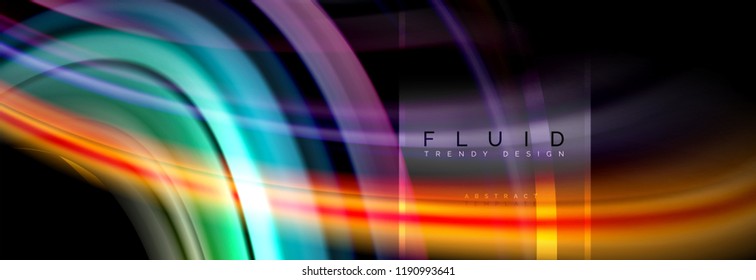 Fluid wave line, color vector background