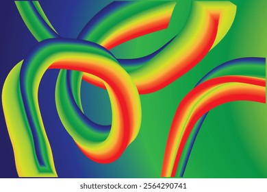 Fluid wavey colorful background wallpaper.  Wavy shape with Colorful gradient. Vector illustration.