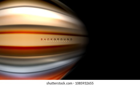 Líneas multicolores onduladas fluidas en negro, fondo vectorial, patrón de movimiento dinámico