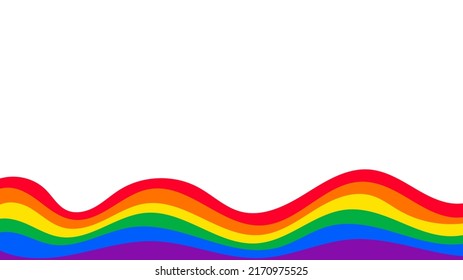 Diseño de fondo colorido y ondulado en el arcoiris de la naturaleza. Feliz mes del orgullo LGBT, plantilla de vector. 