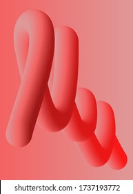 Fluid wavy shape gradient background for poster banner or flyer. Liquid 3d futuristic style. Red color