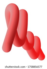 Fluid wavy shape gradient background for poster banner or flyer. Liquid 3d futuristic style. Red color
