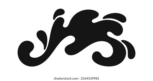 Fluid wavy splash doodle element