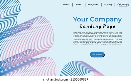 Fluid And Wavy String Background Template For Landing Page, Annual Report, Or Poster