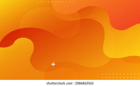 Fluid yellow gradient shapes composition. Dynamic style banner design from fruit concept