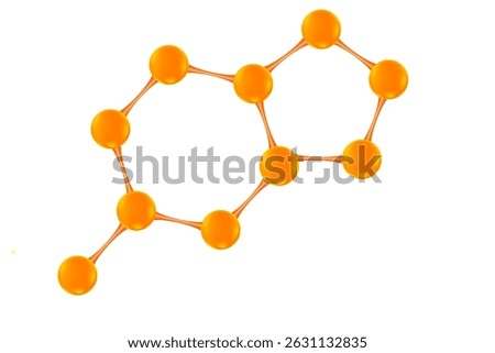 Fluid yellow, orange abstract molecule icon isolated, transparent PNG, illustrative style, perfect for beauty, skincare industry, active ingredients, anti-aging products, serums, health supplements.