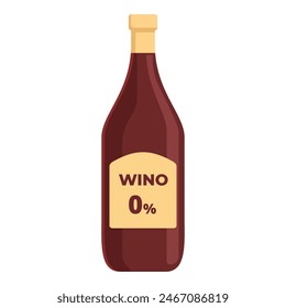Icono de botella de vino de fluido cero Vector de dibujos animados. Dulce de uva. Contenedor de celebración