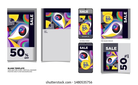 Fluid,Curvy, and Liquid Colorful Flat Summer Sale 50% discount Background. The Template can use for, landing page, template, ui, web, homepage, poster, banner, flyer. 