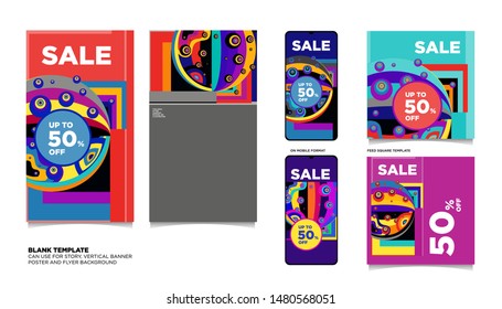 Fluid,Curvy, and Liquid Colorful Flat Summer Sale 50% discount Background. The Template can use for, landing page, template, ui, web, homepage, poster, banner, flyer. 
