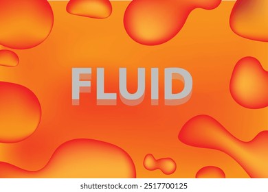 Fluidity Abstrakter Hintergrund Orange und Gelbe Flüssigkeit Formen futuristischen Banner.