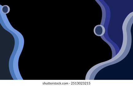 "fluidity". Dynamic waves abstract fluidity black background design