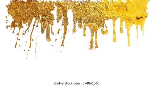 Fluidity gold splashes. Vector background. Abstract textured illustration. Hand painted grunge texture
