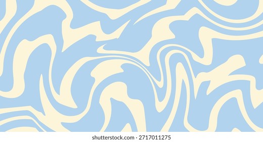 Fluidez en tonos pastel, un baile cautivador de azul claro y crema forma una textura abstracta y arremolinada, evocando una sensación de movimiento tranquilo y rítmico