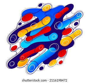 Fluids colorful liquid shapes in motion vector abstract graphic design element, dynamic modern art flowing and changing forms, gradients lava bubbles.