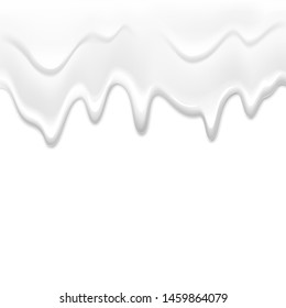 Fluids, cream. Cream drip. Realistic element for packaging design.