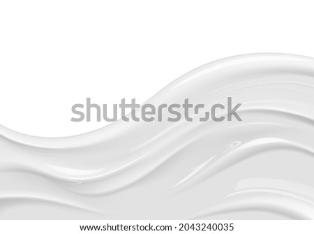 Fluids, cream. Cream drip. Realistic element for packaging design.