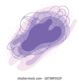 Fluids violet liquid shapes in motion vector abstract graphic design element, dynamic modern art flowing and changing forms, gradients lava bubbles.