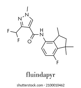 Fluindapyr fungicide molecule. Skeletal formula.