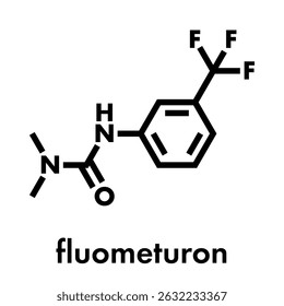 Fluometuron herbicide molecule. Skeletal formula.