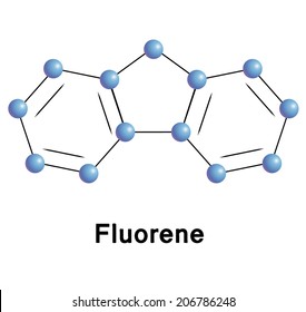 Fluorene chemical compound moleccular structure. Vector illustration.