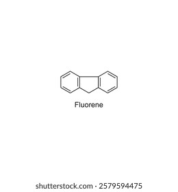 Fluorene skeletal structure.Polycyclic Aromatic Hydrocarbon compound schematic illustration. Simple diagram, chemical structure.