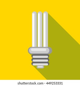 Fluorescence lamp icon in flat style on a yellow background