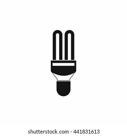 Fluorescence lamp icon in simple style isolated on white background