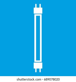 Fluorescence lamp icon white isolated on blue background vector illustration