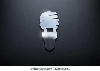 Fluorescent 3D Logo Design, Shiny Mockup Logo with Textured Wall. Realistic Vector